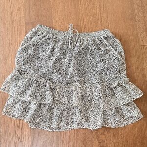 Sienna Sky Black and White Ruffled Mini Skirt